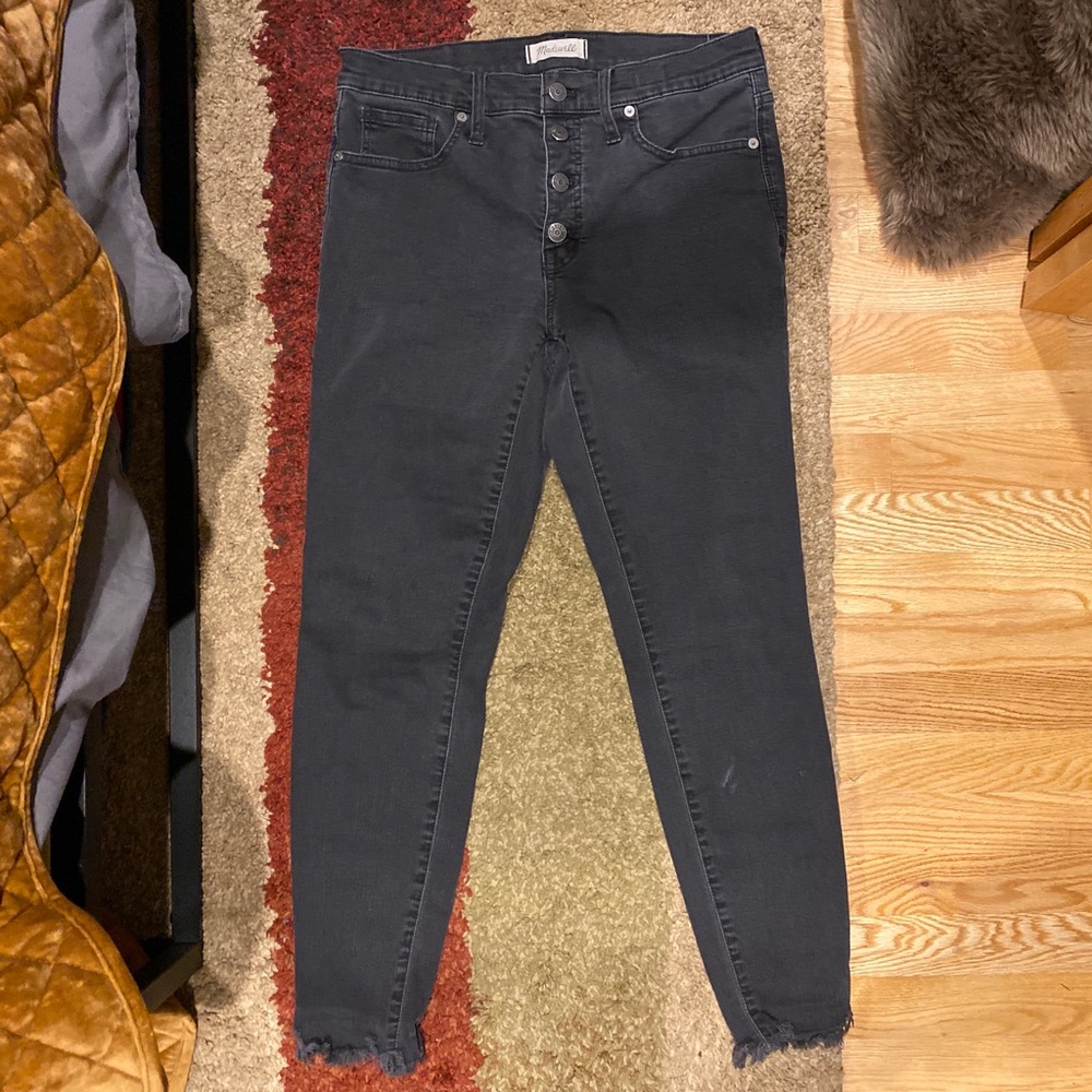 Madewell Skinny | Berkeley Black Button-Through 29